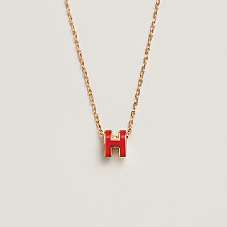 定番&大人気♥HERMES MiniPop H Marron ネックレス New HERMES Mini Pop H Pendant Necklace Marron Glace Gold